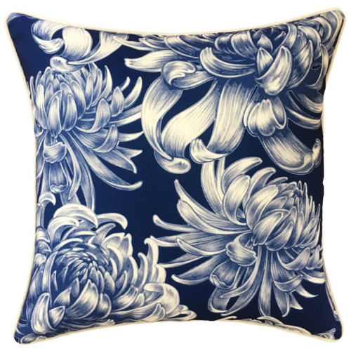 Navy blue outdoor store cushions